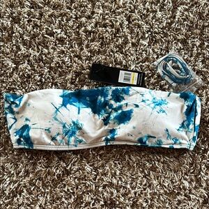 NWT Dolce Vita Blue and White Tie-Dye Bandeau Top sz  medium